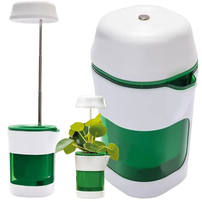 LED-Pflanzenlampe mit selbstbewässerndem Topf – 6 LEDs + 4 UV-LEDs, USB