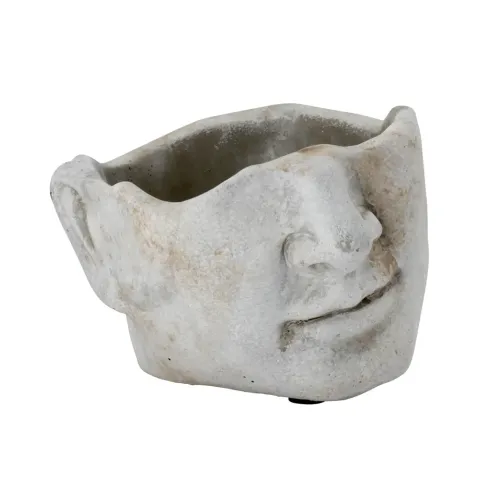 Pflanzkopf aus Zement – 16 × 12 cm, grau