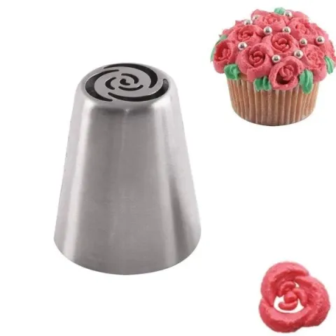 Russische Spritztülle „Rose“ aus Edelstahl – für Torten & Cupcakes