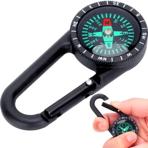 Kompass-Schlüsselanhänger mit Karabiner – praktisch für unterwegs
