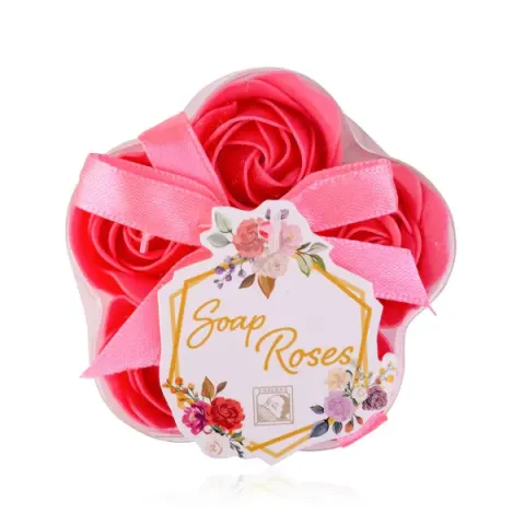 Baderosen in Geschenkbox „Blume“ – Rosen-Duftseife, farblich sortiert