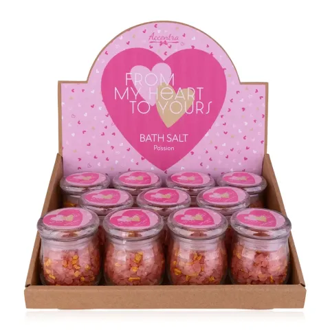 Badesalz mit Goldflitter „FROM MY HEART TO YOURS“ – Meersalz im Glas