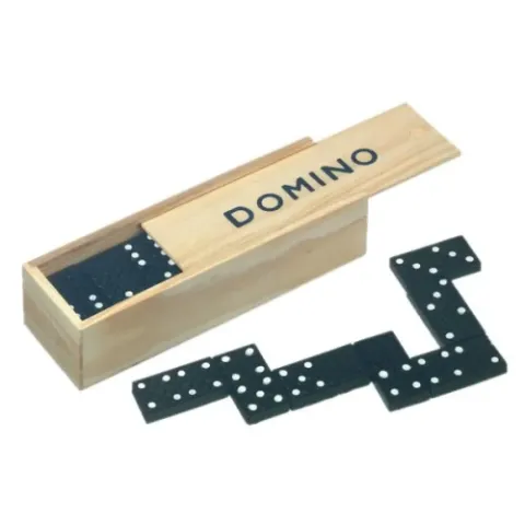 Domino-Spiel aus Holz – Lernspiel in Holzbox