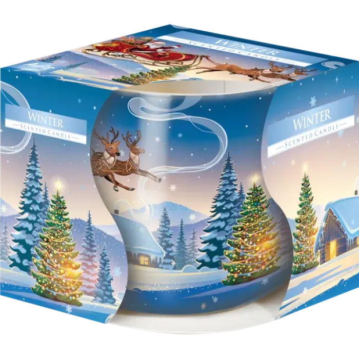 Duftkerze im Glas mit Folie – Winter