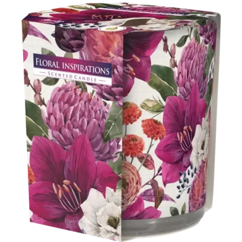 Duftkerze im Glas mit Folie – Floral Inspirations