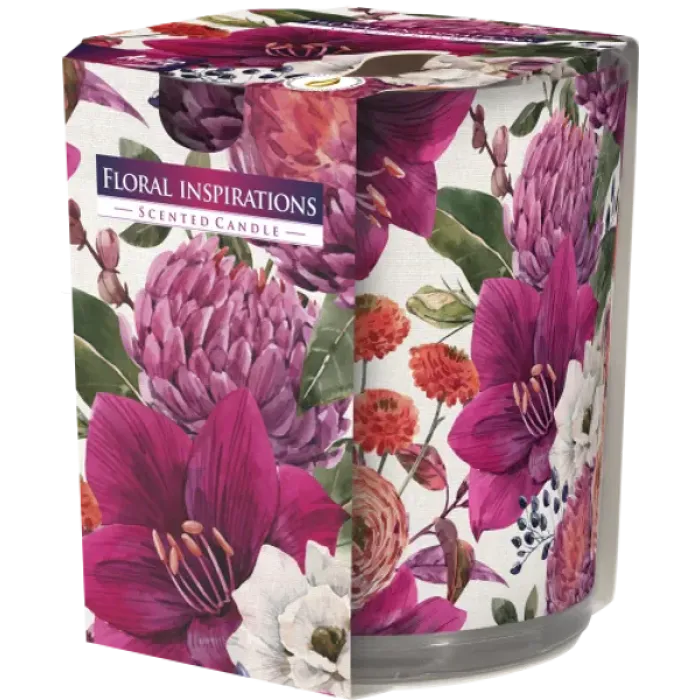 Duftkerze im Glas mit Folie – Floral Inspirations