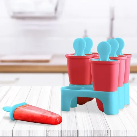Eisform für 6 Eis am Stiel – rosa