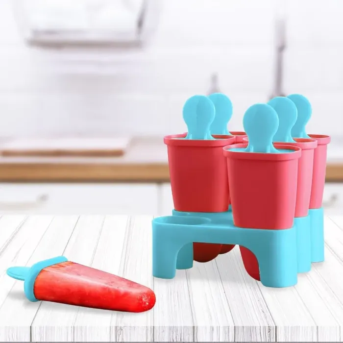 Eisform für 6 Eis am Stiel – rosa