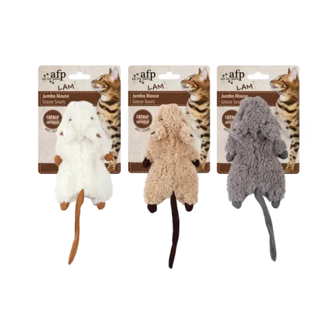 AFP Jumbo Crinkle Maus mit Katzenminze – interaktives Katzenspielzeug