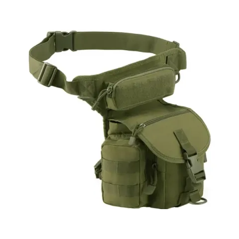 Taktische Bein- & Hüfttasche im Military-Stil – grün, 6 Fächer